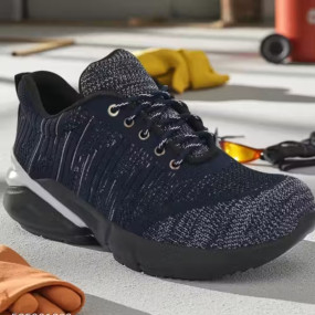 Ozarro Blue Febric Canvas Steel Toe Safety Shoe (Q4420)