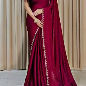New design fancy saree with Hand work party wear & fastive wear saree With hot fix Blouse