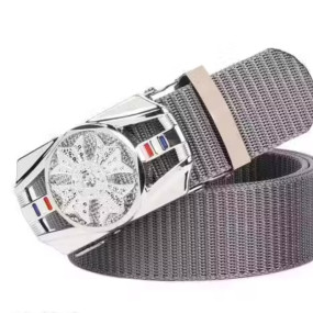 Men Casual, Formal, Party Grey, Silver Nylon, Fabric Belt