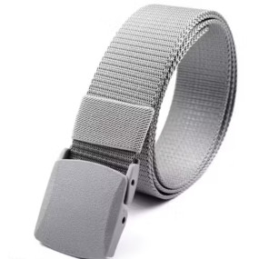 Men's Elastic Braided belt with Military Buckle Free size Grey colour, for casual and formal dress