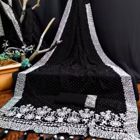 New trending saree sirovski work saree for party wear and wedding wear and special occasional saree and daily wear saree