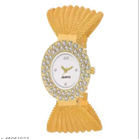 Analogue Gold Round Women's & Girl's Watch