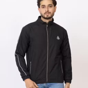 2nd Sky Semi Winter Wear & Rainy Season Wear Full Sleeve Front Zipper with Pockets Solid Polyester Mens & Boys Windcheater  Jackets