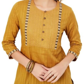 Women's Cotton Regular Fit A Line Kurta