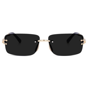 Dervin UV Protected Retro Rectangular Rimless Sunglasses for Men and Women