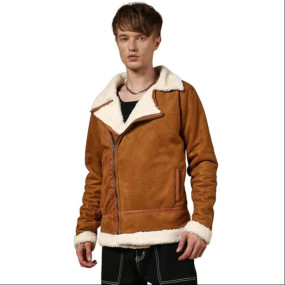 Men's Carbon Lined Biker Jacket | Casual Wear | Spread Collar | Long Sleeve | Zipper Closure | Jacket Crafted With Comfort Fit | For Everyday Wear