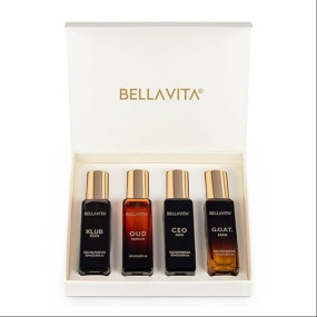 Bella Vita Luxury | Long Lasting Men Perfume Gift Set | 4x20ml | Perfume for Man | Gift for Man | Woody, Citrusy, Oud Premium Fragrance