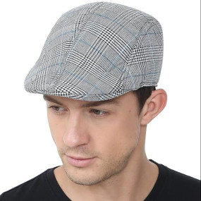 FabSeasons Checkered Casual Golf Flat Caps & Hats for Mens