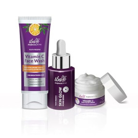 Iba Vitamin C Skin Care Regime Combo for Brighter (Face Wash (100ml) + Skin Glow Power Serum (30ml) + Vitamin C Cream (50g))
