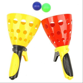 Click to see full view   2 VIDEOS     4+ FunBlast Click and Catch Twin Ball Game Indoor Outdoor Toy Set, Pop & Catch Ball Play Fun Boys & Girls (Color May Vary