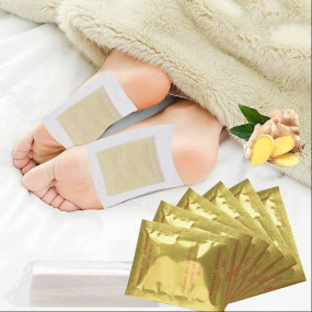 QERINKLE Premium Organic Health Patch (pack of 20) Remove,Pain Free Feet Pads for Stress Relief Sleep,Natural ingredients Toxins Ginger Foot Detox Pads For Adhesive & Body (GOLDEN KINOKI,PACK OF 20)
