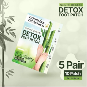 Dourmaa Organics 100% Natural Detoxification Foot Patches for Men & Women 1 Box = Pack of 1 (10 Patches)