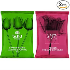 SARA SOUL OF BEAUTY Sara D-Tan & Rose Pedicure Manicure Kit Pack For Soft & Relaxed Hands and Feet, (2 X 50gm)