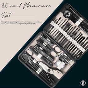 Beauté Secrets Manicure Set 36 in 1 Nail Clipper Set, Corn Cutter, Fingernail & Toenail Clippers, Manicure Tools, Pedicure Tools, Suitable for Travel Manicure Kit Perfect Gifts for Women and Men