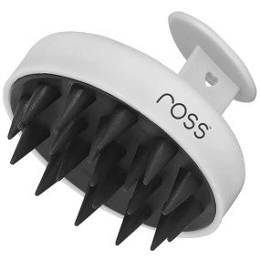 Ross Round Scalp Massager & Shampoo Brush – Soft Bristles for Gentle Scalp Care, Deep Cleaning, Dandruff Prevention, Oil Control, Relaxing Head Massage, and Enhanced Hair Wash Experience (White)