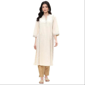 Women Cotton A Line Printed Kurta