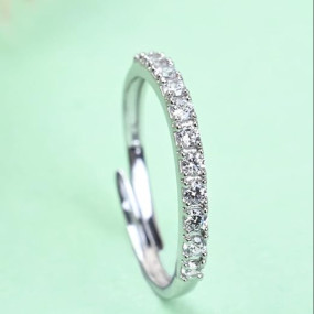 Sterling Silver Minimal Office wear Finger Ring with Adjustable Band | Gift for Women Girls Wife Girlfriend | Multiple Design Options