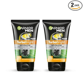 Garnier Men, Face Wash, Brightening & Anti-Pollution, TurboBright Double Action, 100 g (Pack of 2)