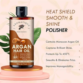 Aromatique Argan Oil, Argan Oil for Hair Growth Strengthen Dull & Dry Hair, Helps Control Hair Fall & Promotes Hair Growth Multi purpose oil.Non Sticky Daily Use Hair Oil 200ml