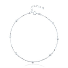 Silver Payal (Anklets) in Pure 92.5 Sterling Silver for Girls/Women | Gift for Women and Girls | With Certificate of Authenticity | (1PC) (10 Inch + extension)