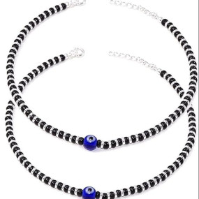 Latest Trend Evil Eye Anklets for Women | Stylish Nazar Battu Black Anklet for Girls | Adjustable Protective Accessory (AT ANK 007)