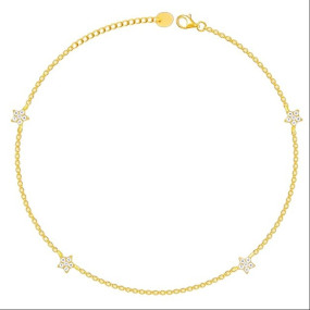 Silver Golden Star Constellation Anklet,Single| Gifts for Women and Girls | With Certificate of Authenticity and 925 Stamp