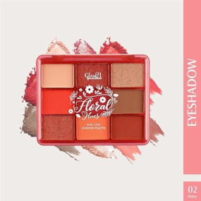 Glam21 Floral Hues 9 In 1 Eyeshadow Palette | Highly Pigmented | Easy To Carry | Super-Blendable | Mix of Matte and Shimmers Smudge-Proof (7.2 gm) | 02- Daisy