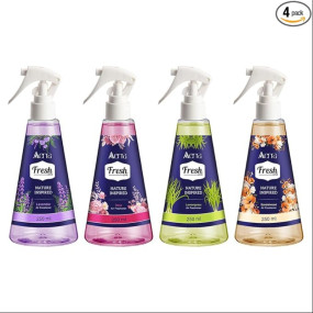 Aerra Lavender, Rose, Lemongrass, Sandalwood Air Freshener Spray Combo, 4x250ml – Sacred Zest Edition, 11200+ Sprays for Home, Pooja Room, Kitchen, Bedroom, Car, Office, Non-Aerosol Odor Eliminator