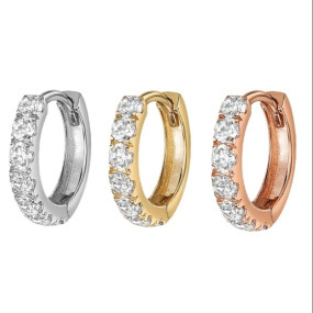 Gold Silver Rosegold Crystal Stone Piercing Pierced Nose Ring Pin Hole Type Nosepin for Women & Girls