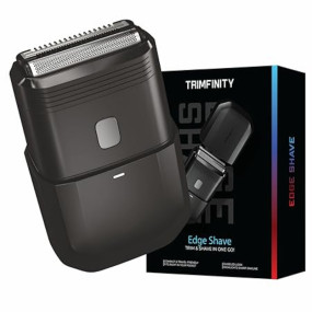 Trimfinity Edge Shave – Dual-Action Mini Electric Razor for Men | Travel-Friendly, Skin-Safe, Waterproof (IPX7), 60-Min Runtime, 7000 RPM Motor for Smooth & Precise Shaving, Gift for man
