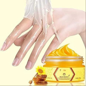 KAATO Hand Mask Milk Honey Peel Off Hand Wax Moisturizing Hydrating Nourishing Exfoliating Hand Film Hands Care, 1 Pack