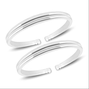 Parnika Mj 925 Simple Yet Elegant Silver Toe Rings (Leg Finger Rings) In Pure 92.5 Sterling Silver For Women | With Certificate Of Authenticity | Chandi Bichiya |