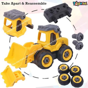 Toyshine Take Apart Toy 4 Pack - DIY Construction Engineering Car Toy Set Kids STEM Sand Toys for Toddlers Age 3-5, Building Sandbox Toys Truck, Birthday Gifts for Boys 2 3 4 5 6 Year Old