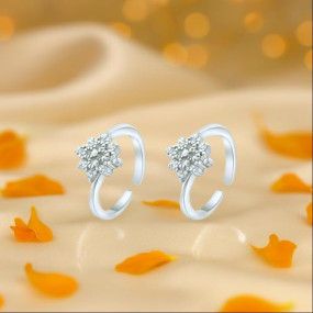 Nipura 925 Sterling Silver Cubic Zirconia Toe Rings For Women | Classic Design For Office Wear | BIS Certified | Ideal Gift For Wedding Anniversary