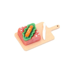 THE STYLE SUTRA Doll House DIY Pretend Play Kitchen Accessories Set for Miniature Scene Sausage and ham