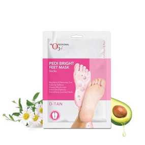 O3+ Professional Pedi Bright Feet Mask Socks - Hydrating, Repairing & Brightening Spa Socks for Cracked Heels & Dry Feet