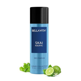 Bella Vita Luxury SKAI Aquatic Body Parfum 150ml | No Gas Deodorant for Men & Women | Deodorants Man | Long Lasting Fresh & Musky Fragrance with Bergamot, Pineapple & Lavender Notes