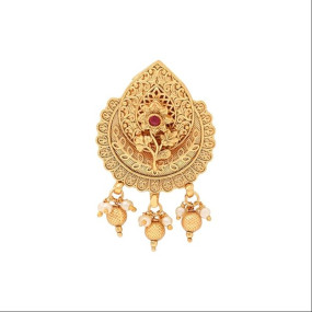 Gold Plated Traditional Design With Pearl Saree Pin/Dress Pins For Women