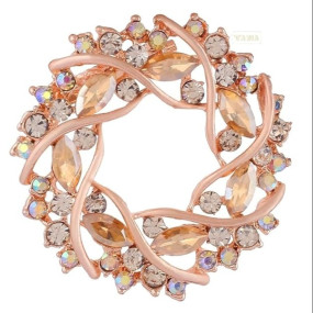 VAMA Golden Crystal Stone Saree Brooch Pins Floral Coat Dress Gown Shawl Wedding Bridal Brooch Accessories for Women & Girls (brooch pin for women)