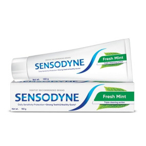 Sensodyne Toothpaste: Fresh Mint Sensitive Toothpaste For Daily Sensitivity Protection,Dentist Recommended Brand, Oral Care, 150 Gm