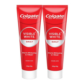 Colgate Visible White Toothpaste, Teeth Whitening Starts in 1 week, Safe on Enamel, Stain Removal Tooth Paste and Minty Flavour for Fresh Breath (200g + 40g, Combo Pack)