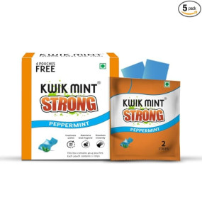 Kwikmint Premium Strong Sugar-Free Instant Dissolving Mouth Strips | Paper Mint Mouth Freshener for Fresh Breath, Fights Bad Breath – Pack of 4 (352 Strips)