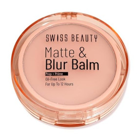 Swiss Beauty Matte & Blur Balm | Prep + Prime | 12-Hour Oil-Free Shine | With Vitamin E & B3 | UV Light Protection