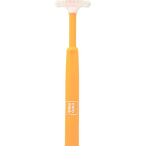 Mee Mee Tongue Cleaner for Baby | Tender Baby Oral Cleaner Toothbrush with Silicone Scraper | Suitable from 6+ Months | with Non-Slip Handle, Soft Rubber Tip and Easy Grip for Kids/Babies (Orange)
