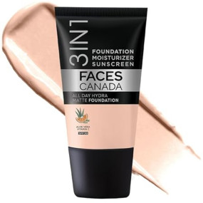 ACESCANADA Cream All Day Hydra Matte Foundation - Mini | 3in1 Foundation + Moisturizer + SPF 30 | 24 HR Aloe Hydration & Vitamin C | 10HR Wear | Medium to High Buildable Coverage | Rose Ivory(18 ml)