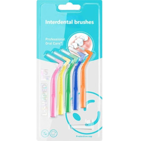 Inralimot L-Shaped Interdental Brushes Braces Toothbrush Short Handle,5 Different Sizes Dental Floss Brush Angled Interdental Toothpick,Manual,Adult,Colours-Multicolor,1 Count