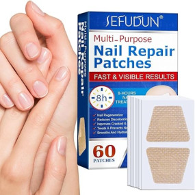 Boxania® 60 Pcs Original Nail Repair Patches, Multi-Purpose Nail Repair Treatment Extra Strength, Restores Appearance of Discolored or Damaged Nails