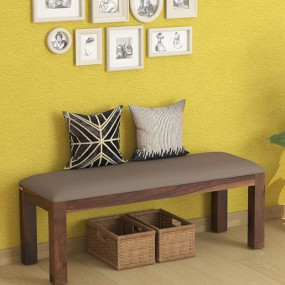 FLATU ART Solid Sheesham Wood Bench for Living Room | Hallway Furniture | 2 Seater Dining Bench| Wooden Bench | Solid Wood Bench | Wooden 2 Seater Bench | Brown Finish