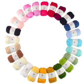 NESTNHAVEN , CrochetCraft , yarn kit , Pack of 24 Wool balls ( 1 ball / 20 Grams) , 480 grams (aprox) , Ultra Premium Luxury wool Yarn in vibrant colors for Crochet, Amigurumi, Embroidery, Toys, Garments, Flowers , Hobby Projects , Mini Knitting , Hand Kn