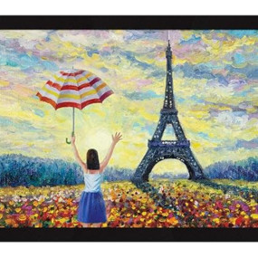 ArtX Paper Wall Decor Paintings with Frame for Home Decoration Eiffel Tower, Painting for Living Room - Framed Painting for Wall Decoration, 12.0 X 18.0 inches, Set Of 1